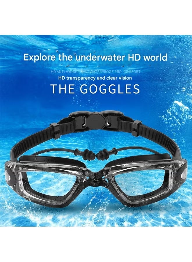 YUKE Unisex High - Clarity Waterproof Anti - Fog Wide - Frame Swim Goggles with Free Swim Cap - Must - have Swimming Equipment - Image 2